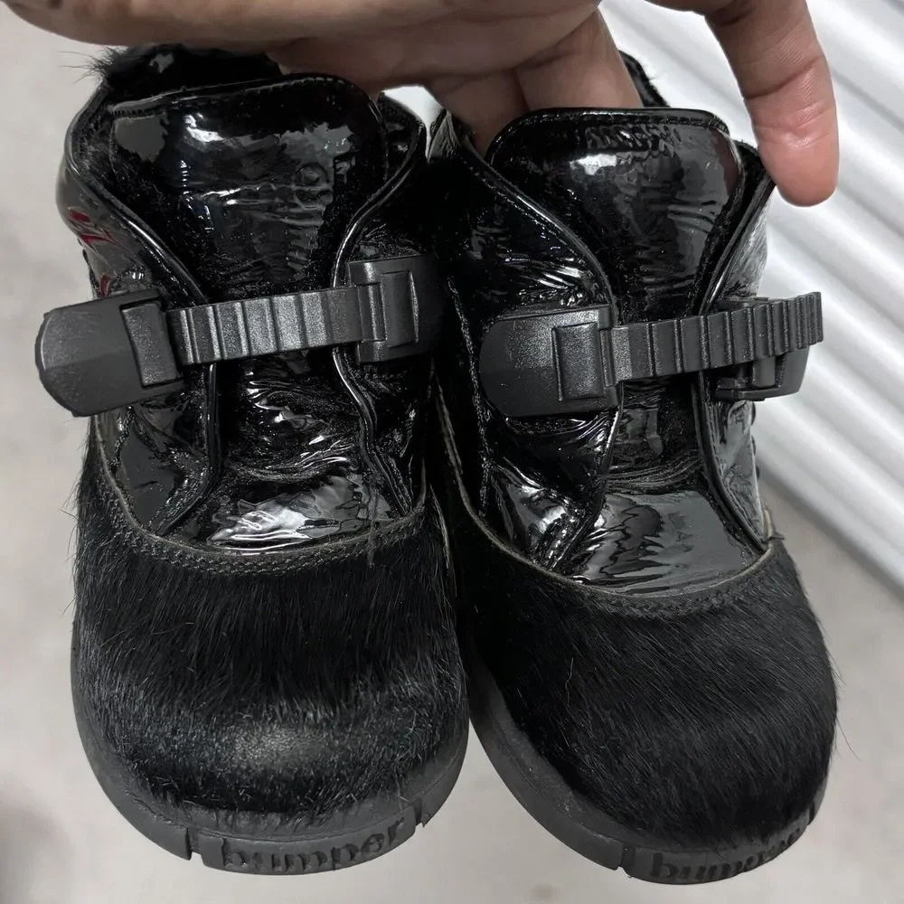 Giugiaro Bumper Black Pony Hair Ankle Chukka Boots EU 24‎ US  7 Gorpcore School